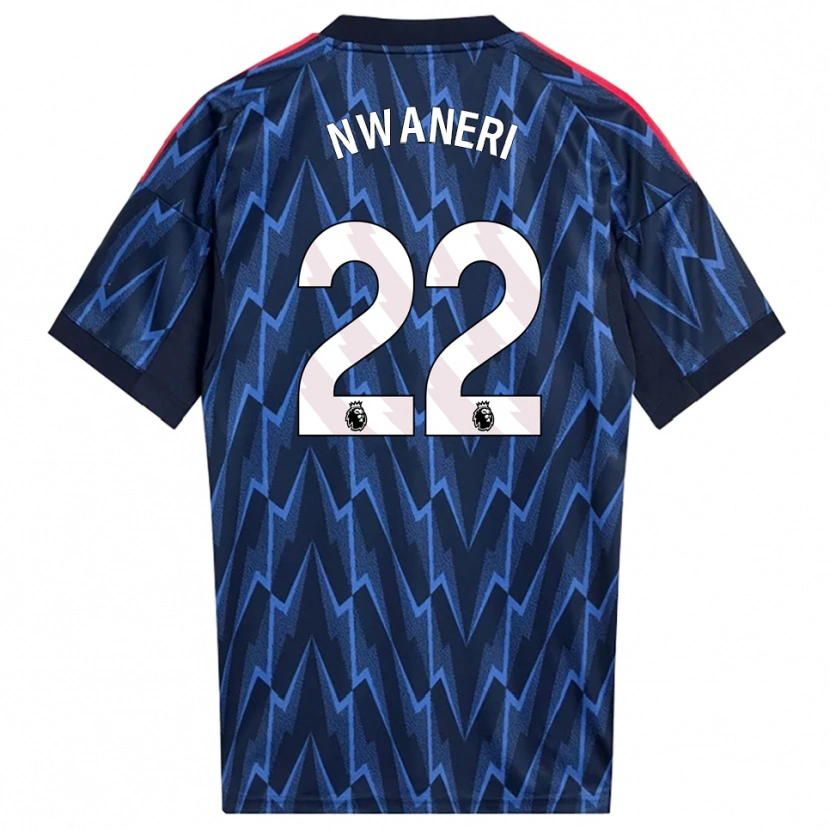 Danxen Femme Maillot Ethan Nwaneri #22 Marine Rouge Tenues Extérieur 2025/26 T-Shirt