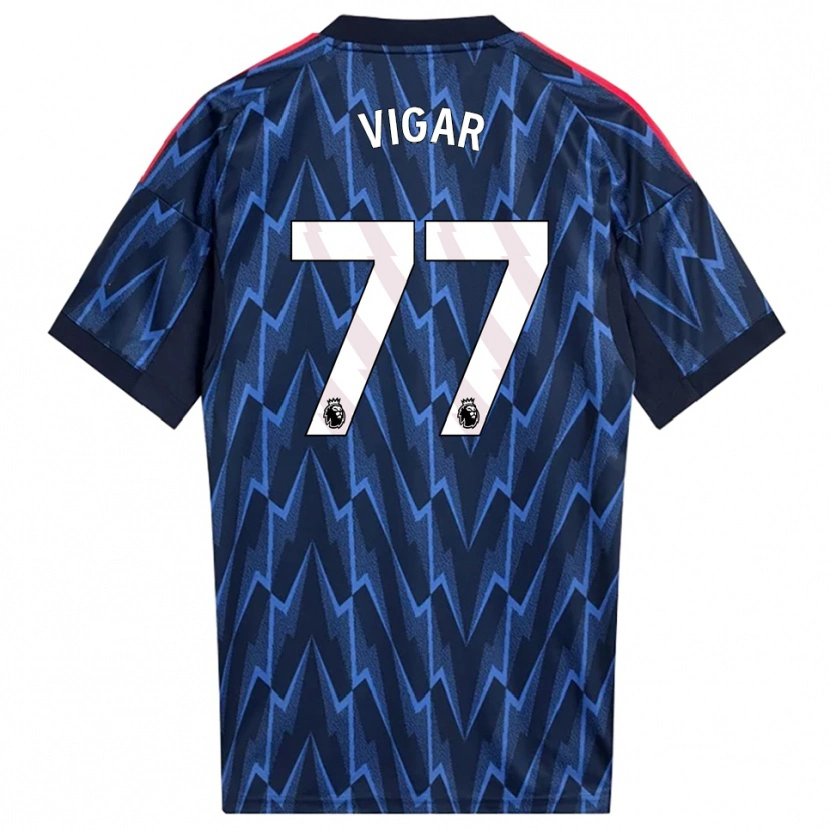 Danxen Femme Maillot Billy Vigar #77 Marine Rouge Tenues Extérieur 2025/26 T-Shirt