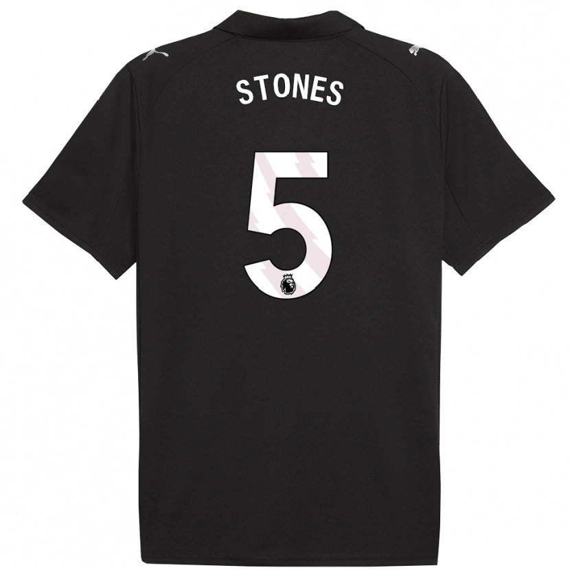 Danxen Femme Maillot John Stones #5 Noir Blanc Tenues Extérieur 2025/26 T-Shirt