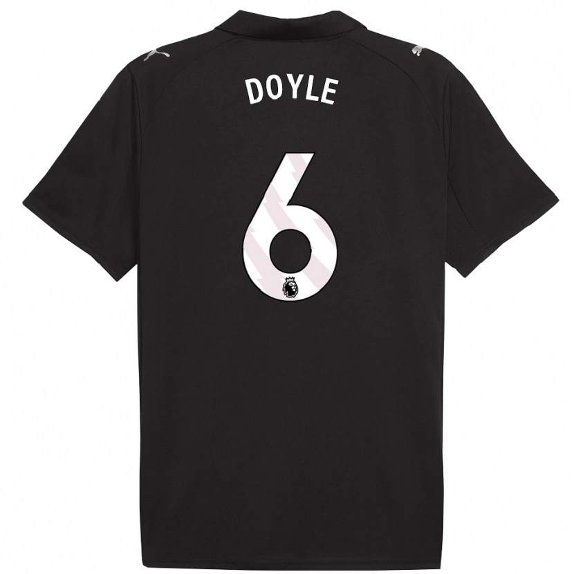 Danxen Femme Maillot Callum Doyle #6 Noir Blanc Tenues Extérieur 2025/26 T-Shirt