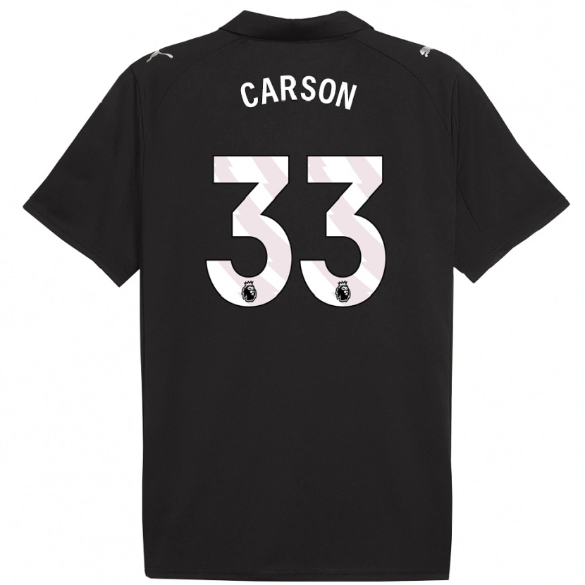 Danxen Femme Maillot Scott Carson #33 Noir Blanc Tenues Extérieur 2025/26 T-Shirt