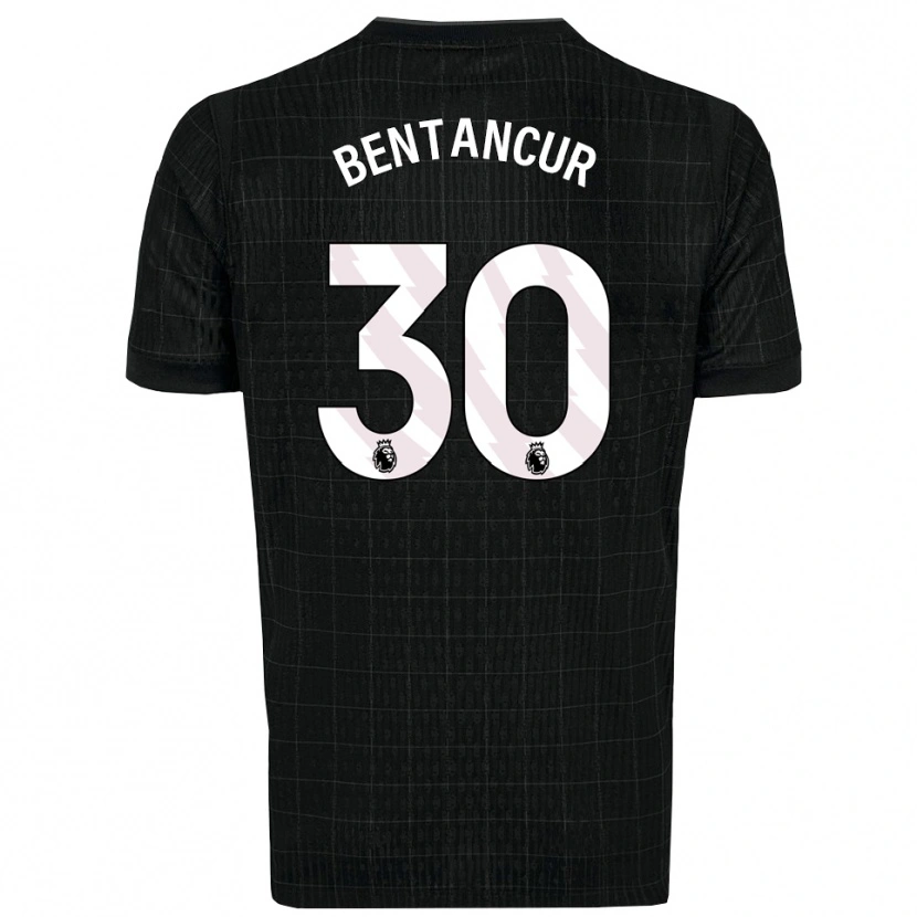Danxen Femme Maillot Rodrigo Bentancur #30 Noir Gris Tenues Extérieur 2025/26 T-Shirt