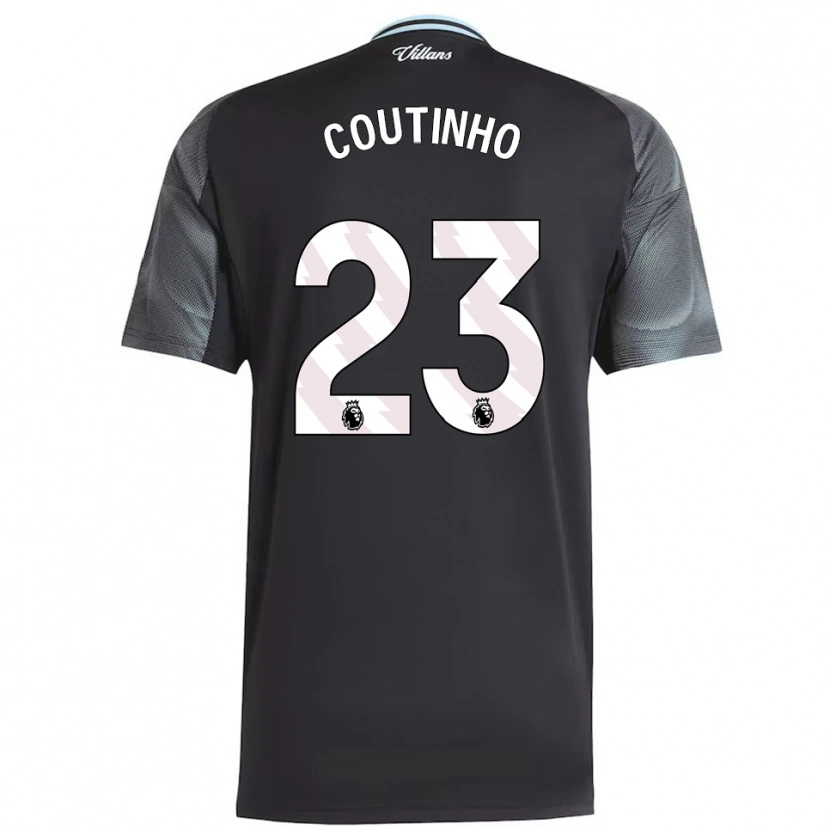 Danxen Femme Maillot Philippe Coutinho #23 Noir Bleu Ciel Tenues Extérieur 2025/26 T-Shirt