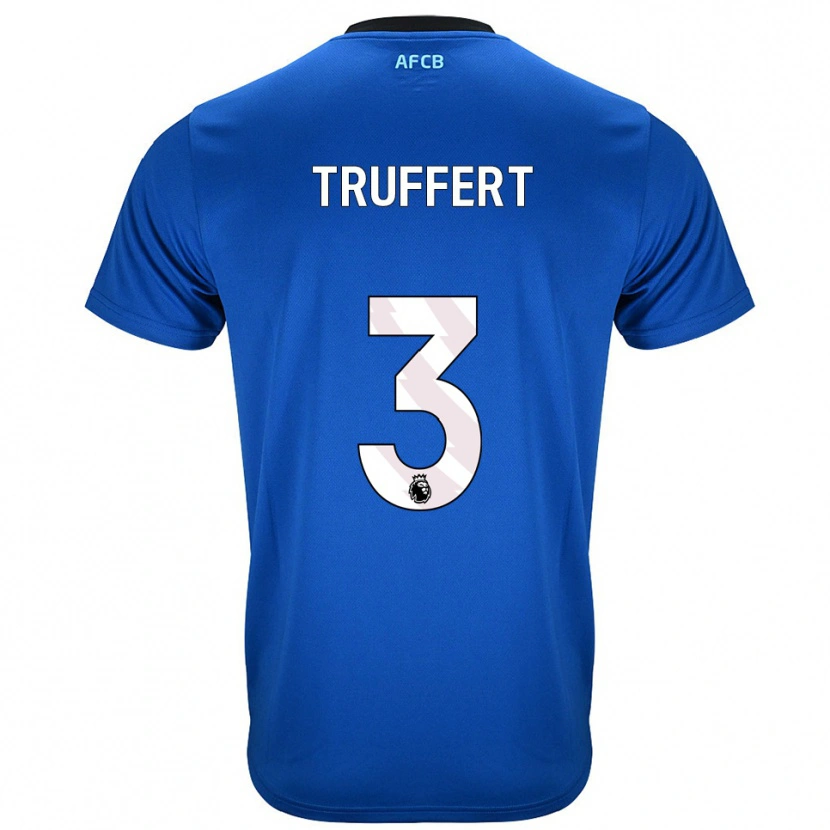 Danxen Femme Maillot Adrien Truffert #3 Bleu Noir Tenues Extérieur 2025/26 T-Shirt