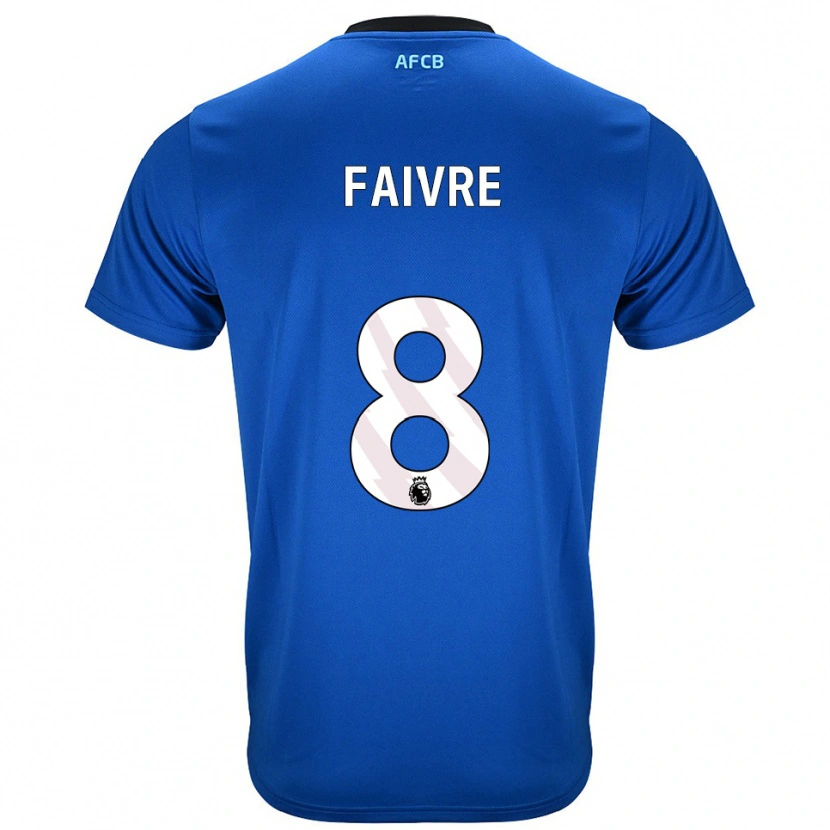 Danxen Femme Maillot Romain Faivre #8 Bleu Noir Tenues Extérieur 2025/26 T-Shirt