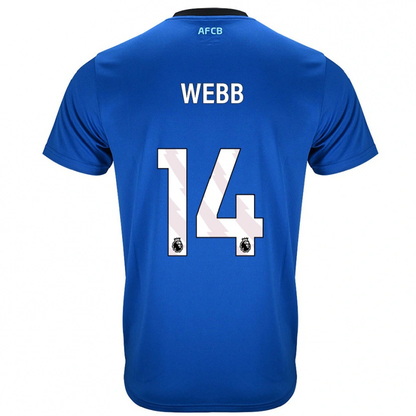 Danxen Femme Maillot Harry Webb #14 Bleu Noir Tenues Extérieur 2025/26 T-Shirt