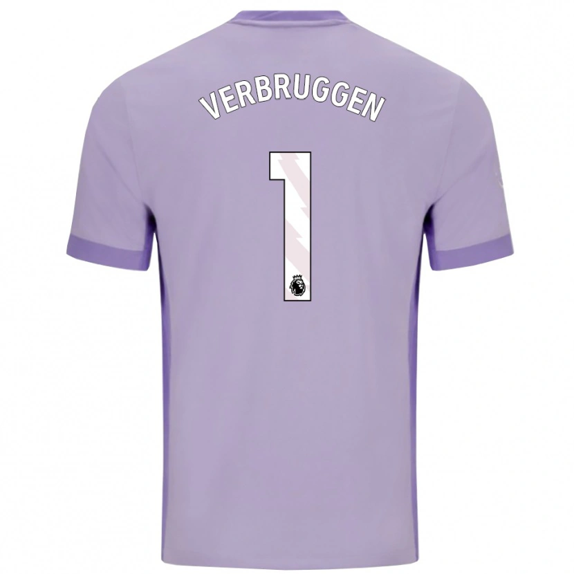 Danxen Femme Maillot Bart Verbruggen #1 Taro Violet Blanc Tenues Extérieur 2025/26 T-Shirt