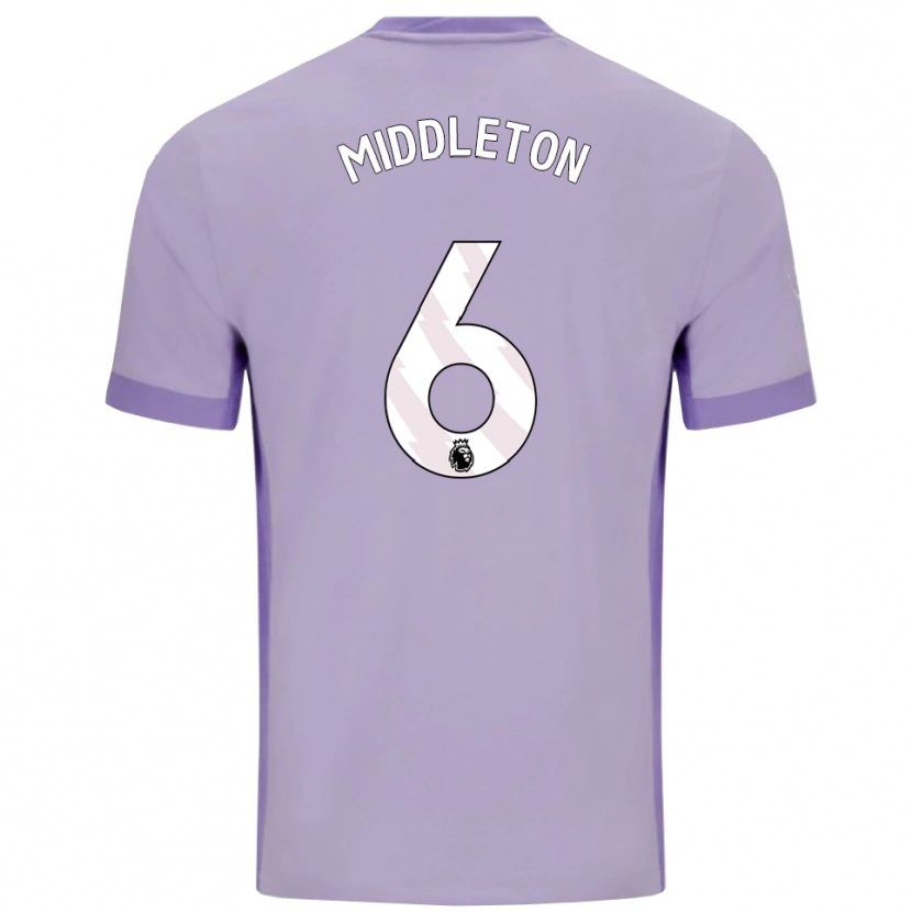 Danxen Femme Maillot Jesse Middleton #6 Taro Violet Blanc Tenues Extérieur 2025/26 T-Shirt