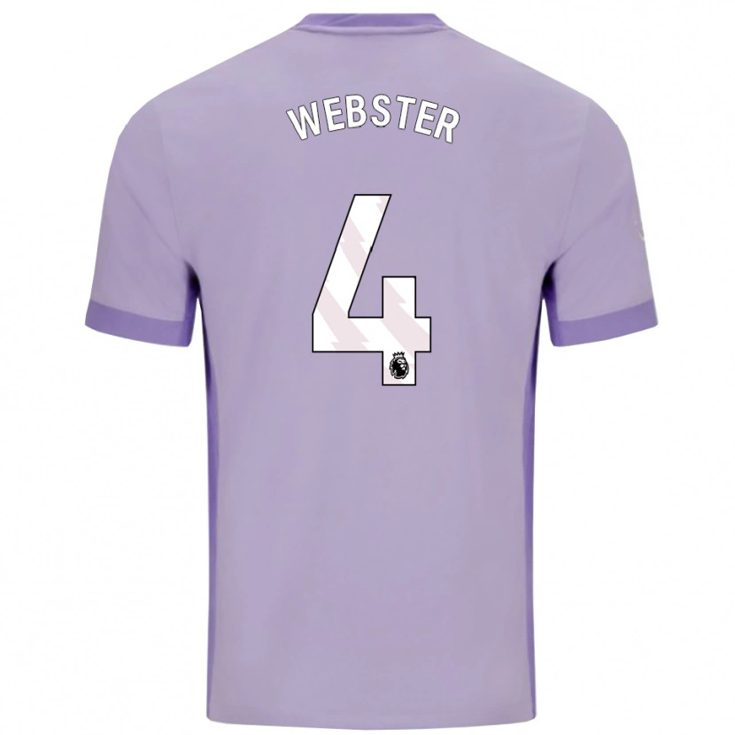Danxen Femme Maillot Adam Webster #4 Taro Violet Blanc Tenues Extérieur 2025/26 T-Shirt