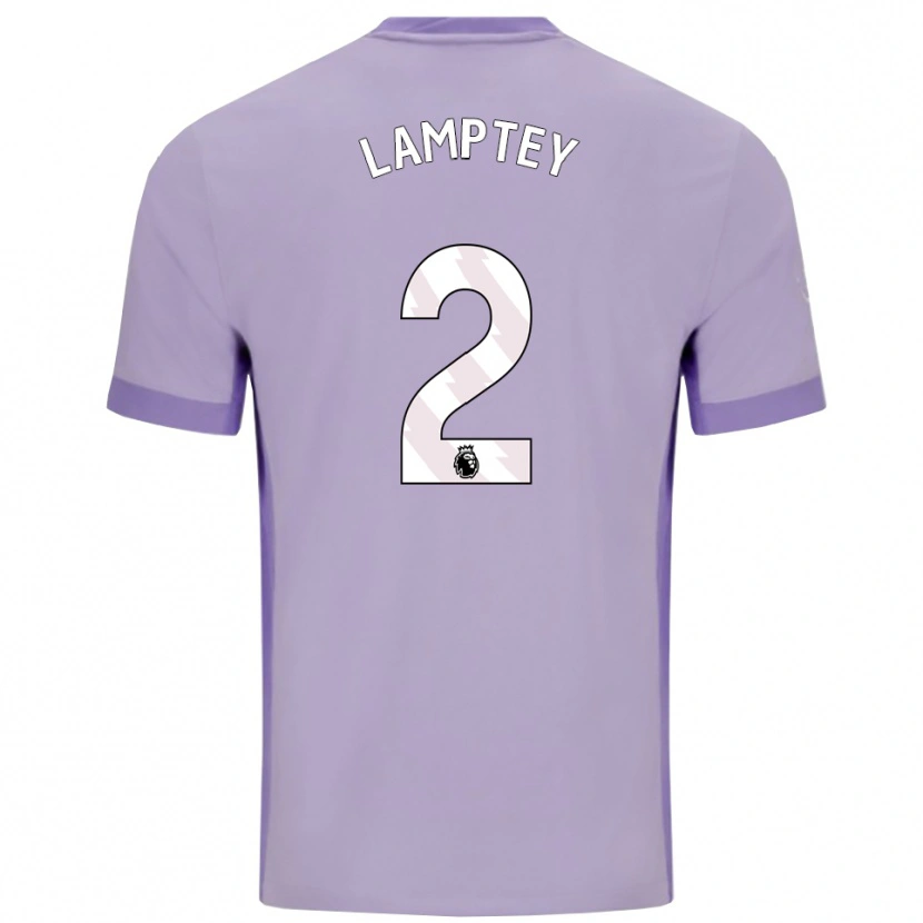 Danxen Femme Maillot Tariq Lamptey #2 Taro Violet Blanc Tenues Extérieur 2025/26 T-Shirt