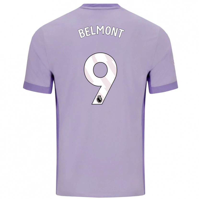 Danxen Femme Maillot Joe Belmont #9 Taro Violet Blanc Tenues Extérieur 2025/26 T-Shirt