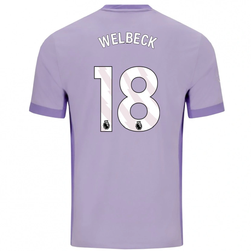 Danxen Femme Maillot Danny Welbeck #18 Taro Violet Blanc Tenues Extérieur 2025/26 T-Shirt