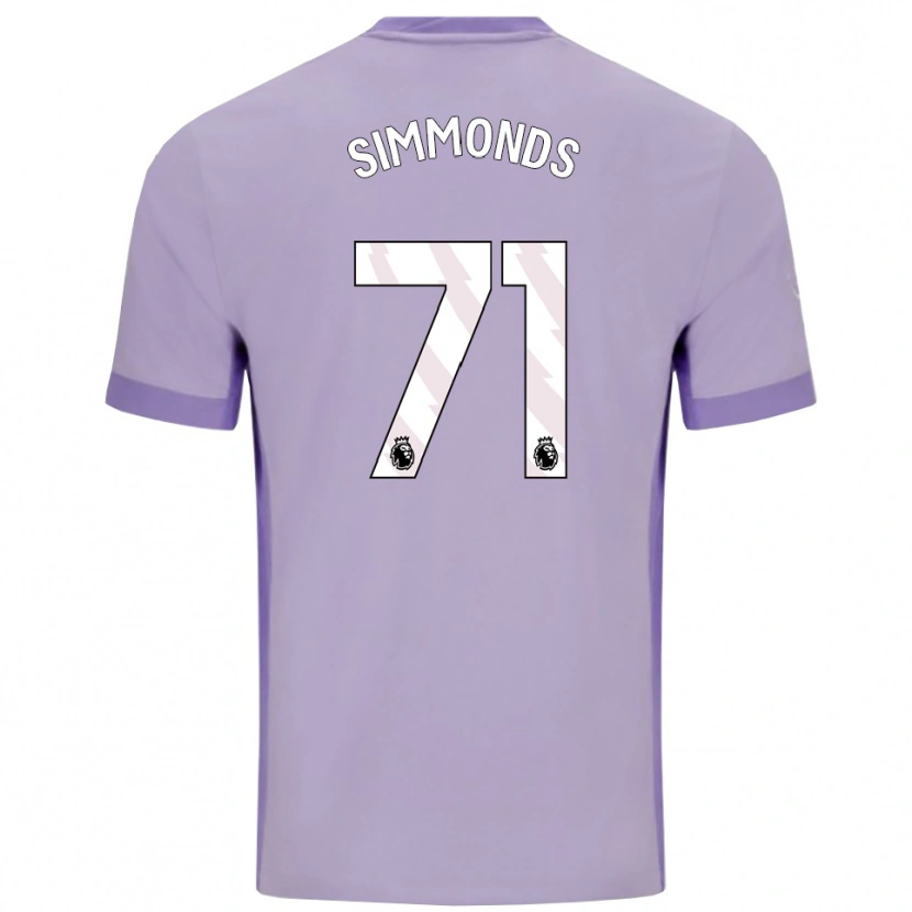 Danxen Femme Maillot Freddie Simmonds #71 Taro Violet Blanc Tenues Extérieur 2025/26 T-Shirt