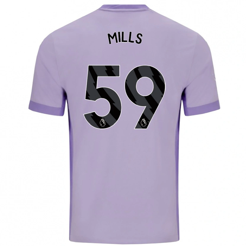Danxen Femme Maillot Harry Mills #59 Taro Violet Blanc Tenues Extérieur 2025/26 T-Shirt
