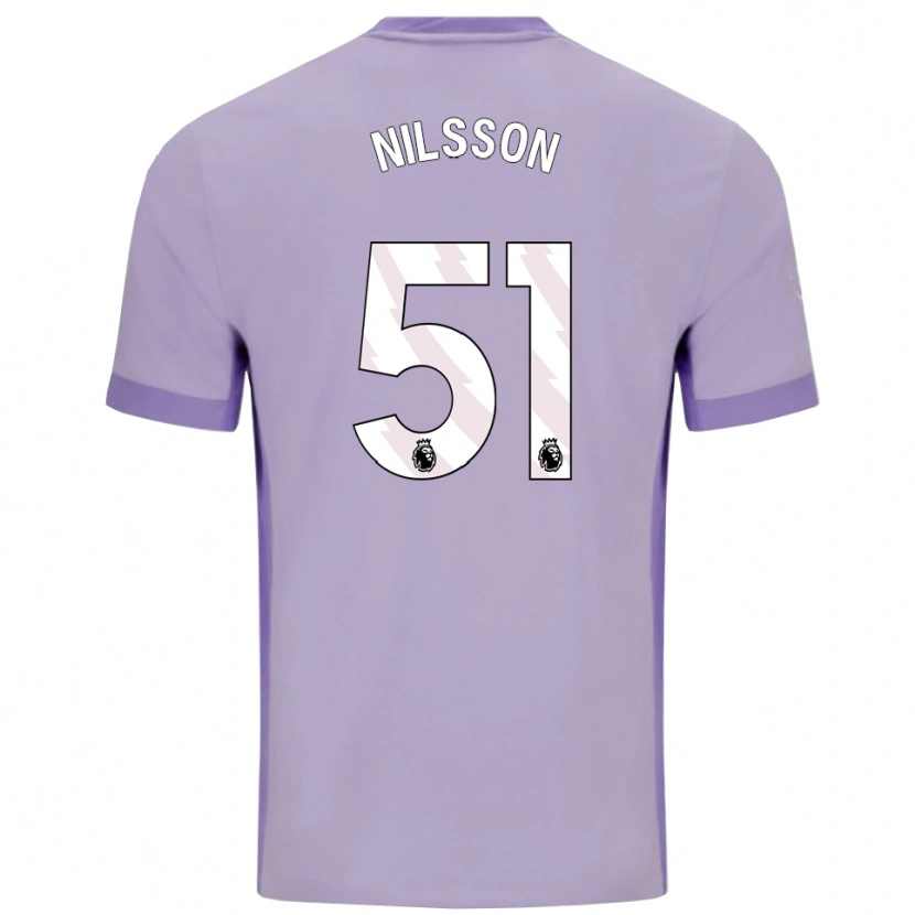 Danxen Femme Maillot Casper Nilsson #51 Taro Violet Blanc Tenues Extérieur 2025/26 T-Shirt