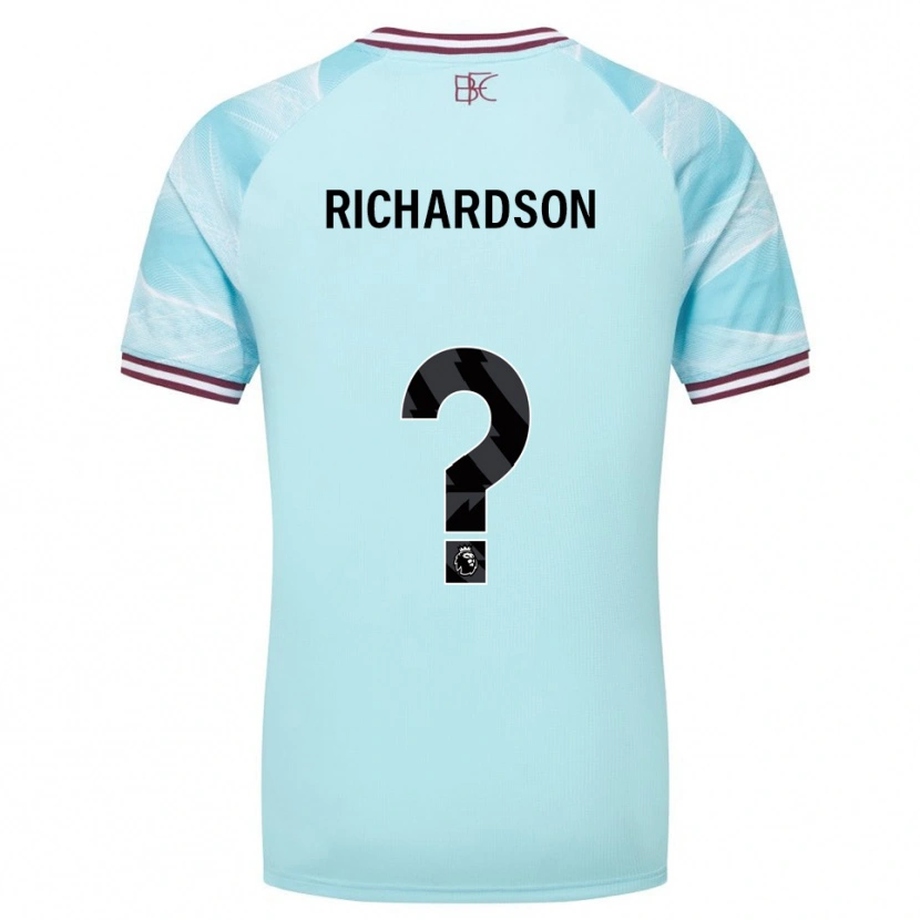 Danxen Femme Maillot Lewis Richardson #0 Bleu Ciel Bourgogne Tenues Extérieur 2025/26 T-Shirt