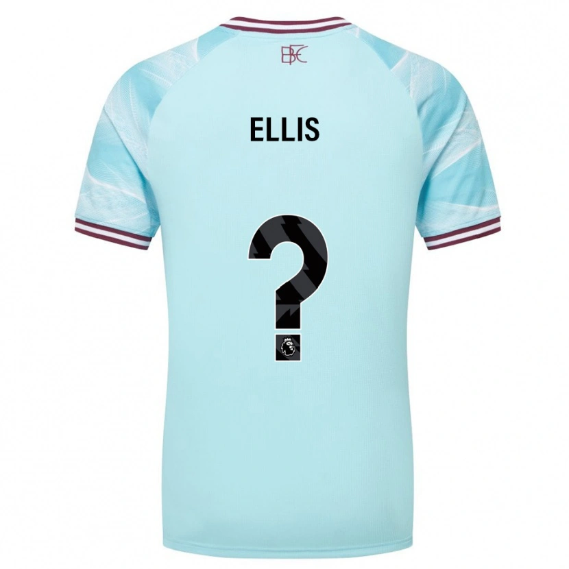 Danxen Femme Maillot Kian Ellis #0 Bleu Ciel Bourgogne Tenues Extérieur 2025/26 T-Shirt