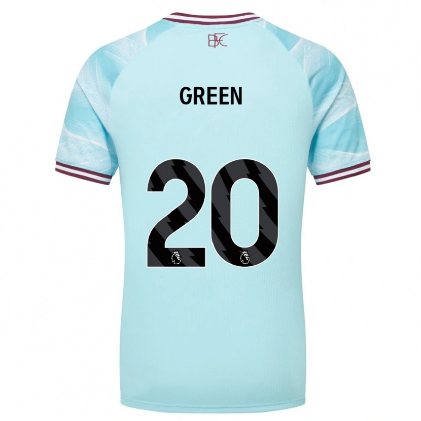 Danxen Femme Maillot Etienne Green #20 Bleu Ciel Bourgogne Tenues Extérieur 2025/26 T-Shirt