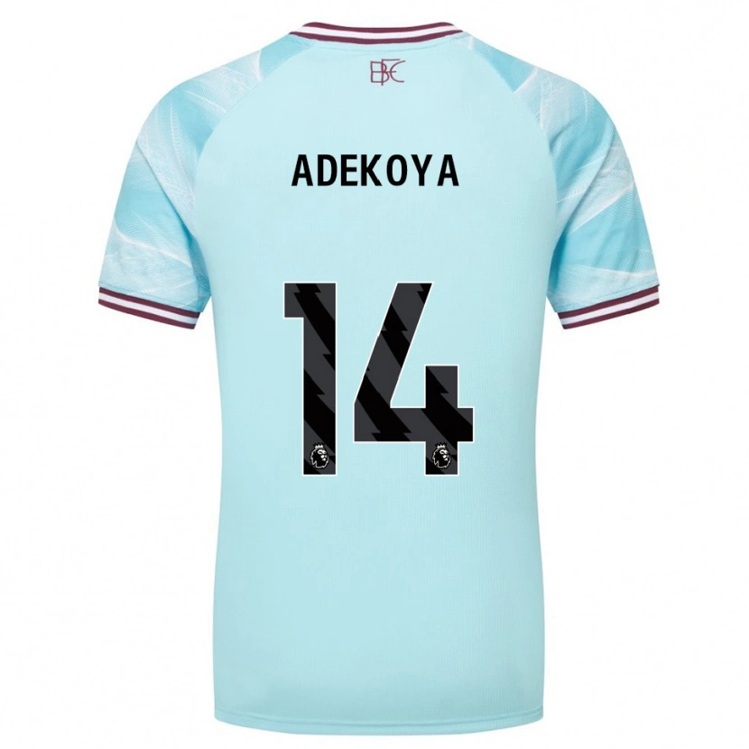 Danxen Femme Maillot Noah Adekoya #14 Bleu Ciel Bourgogne Tenues Extérieur 2025/26 T-Shirt