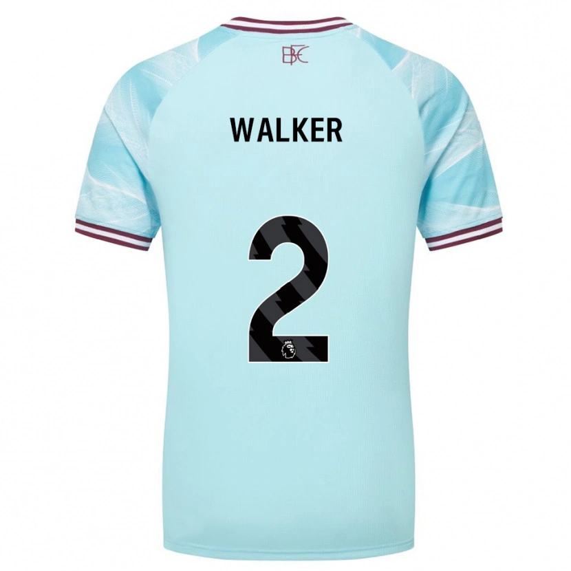 Danxen Femme Maillot Kyle Walker #2 Bleu Ciel Bourgogne Tenues Extérieur 2025/26 T-Shirt