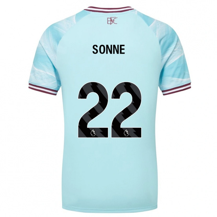 Danxen Femme Maillot Oliver Sonne #22 Bleu Ciel Bourgogne Tenues Extérieur 2025/26 T-Shirt