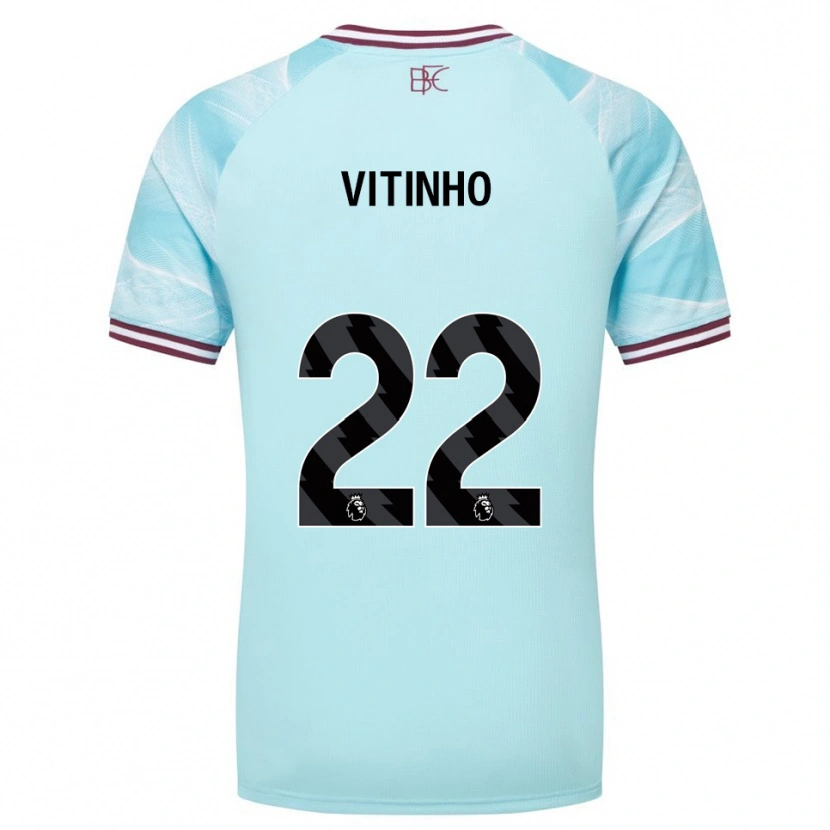 Danxen Femme Maillot Vitinho #22 Bleu Ciel Bourgogne Tenues Extérieur 2025/26 T-Shirt