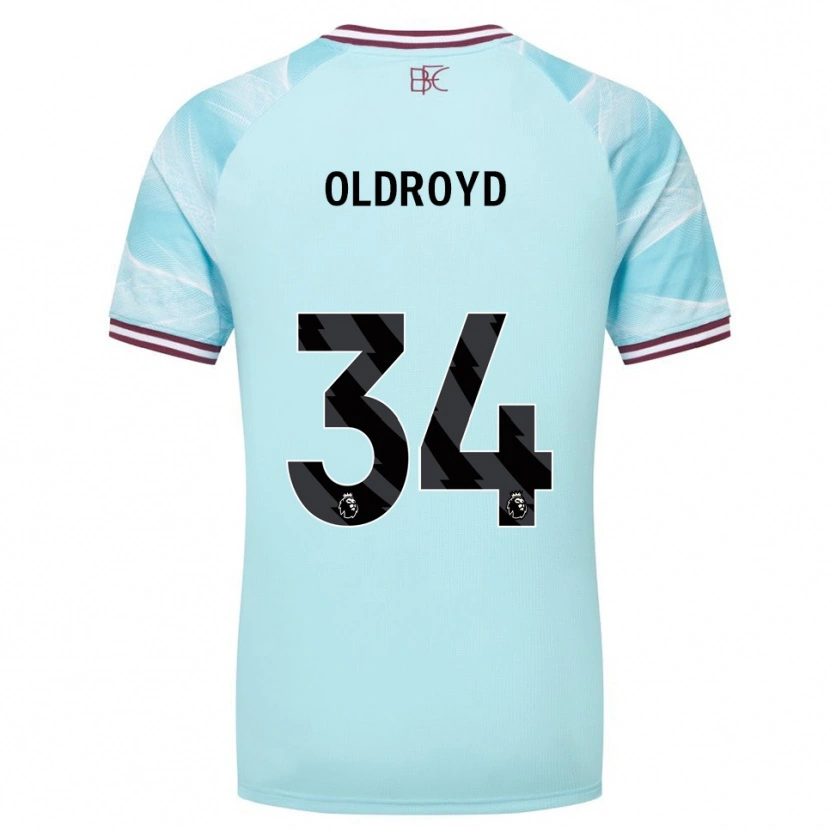 Danxen Femme Maillot Amelia Oldroyd #34 Bleu Ciel Bourgogne Tenues Extérieur 2025/26 T-Shirt