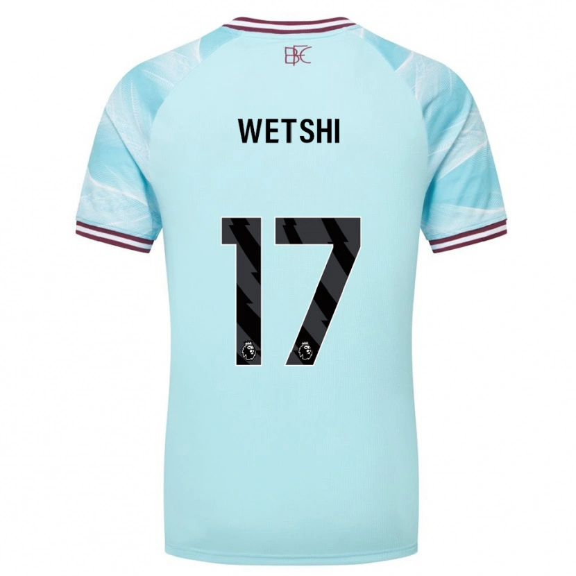 Danxen Femme Maillot Benji Wetshi #17 Bleu Ciel Bourgogne Tenues Extérieur 2025/26 T-Shirt