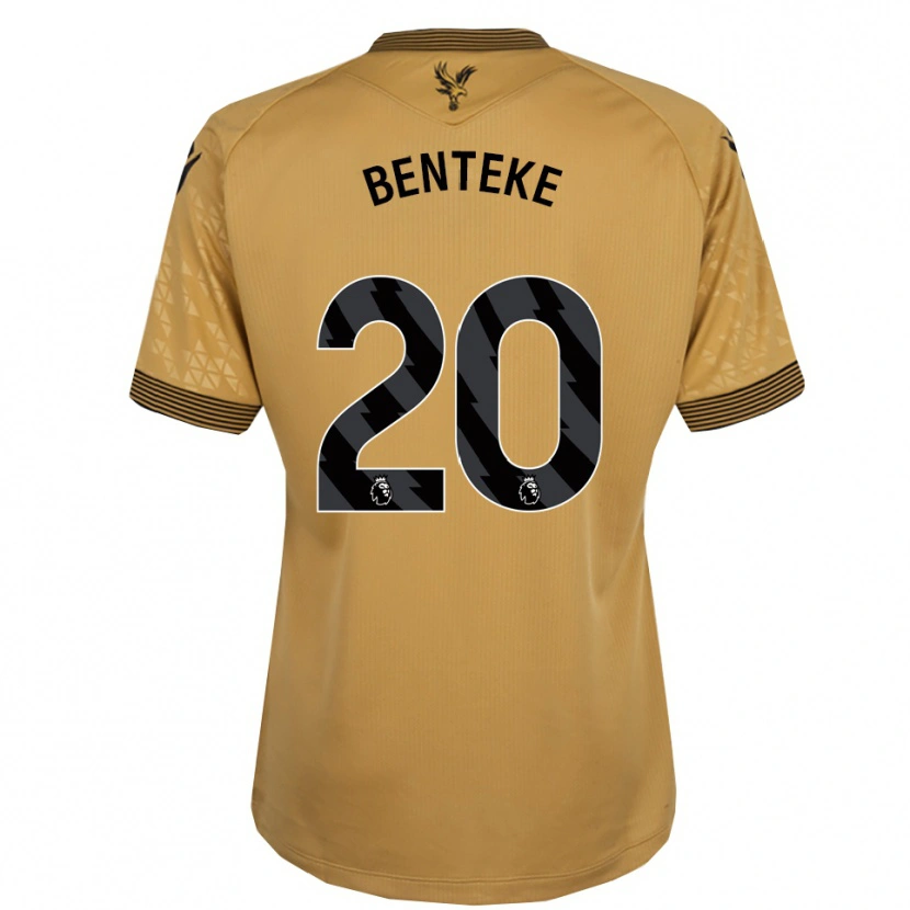 Danxen Femme Maillot Christian Benteke #20 Or Noir Tenues Extérieur 2025/26 T-Shirt