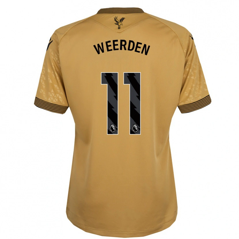 Danxen Femme Maillot Ashleigh Weerden #11 Or Noir Tenues Extérieur 2025/26 T-Shirt