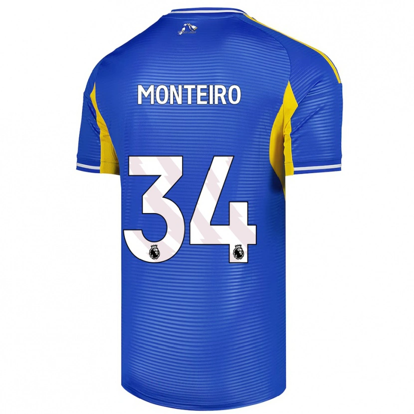 Danxen Femme Maillot Diogo Monteiro #34 Bleu Jaune Tenues Extérieur 2025/26 T-Shirt