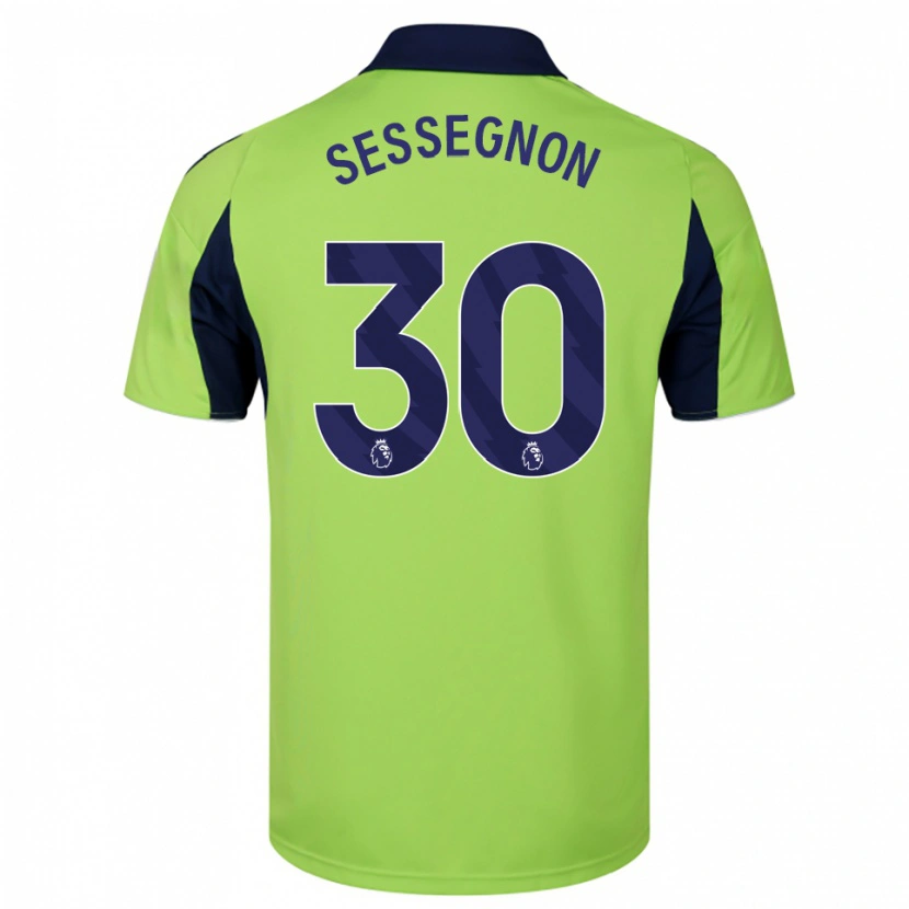 Danxen Femme Maillot Ryan Sessegnon #30 Vert Marine Blanc Tenues Extérieur 2025/26 T-Shirt