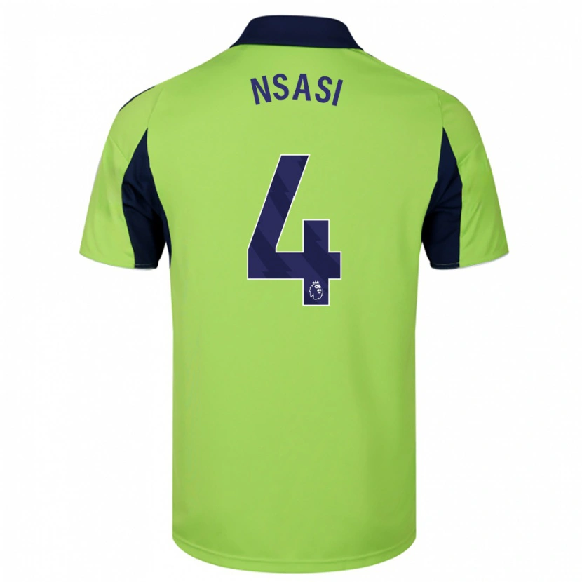 Danxen Femme Maillot Eddy Nsasi #4 Vert Marine Blanc Tenues Extérieur 2025/26 T-Shirt