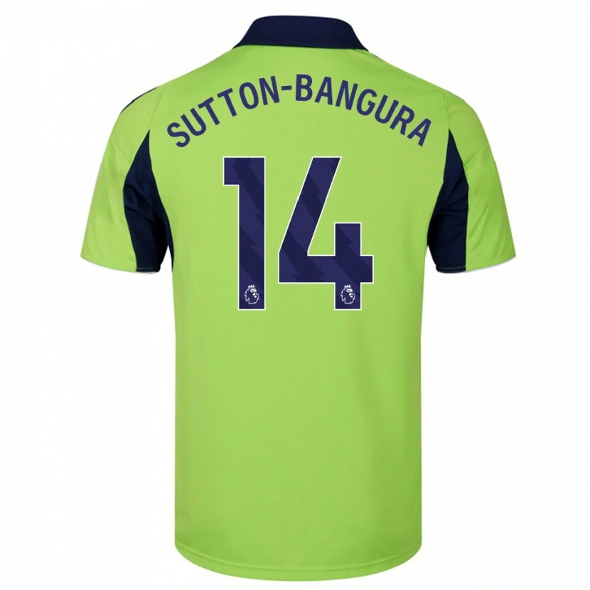 Danxen Femme Maillot William Sutton-Bangura #14 Vert Marine Blanc Tenues Extérieur 2025/26 T-Shirt