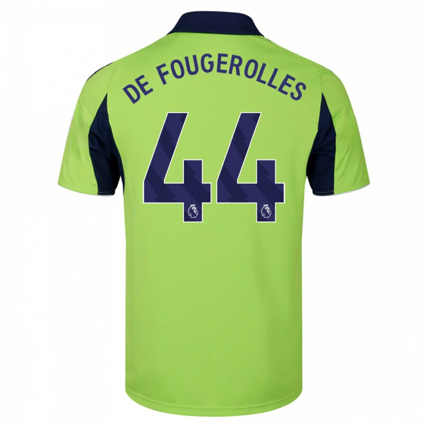 Danxen Femme Maillot Luc De Fougerolles #44 Vert Marine Blanc Tenues Extérieur 2025/26 T-Shirt