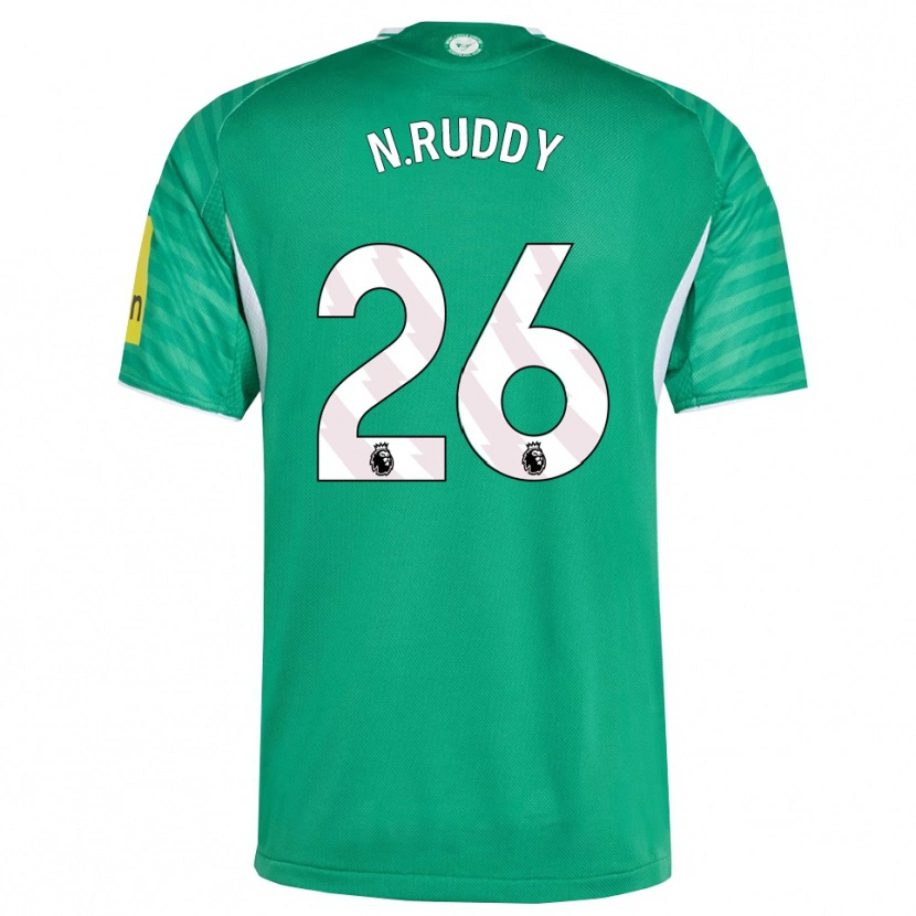Danxen Femme Maillot John Ruddy #26 Vert Blanc Tenues Extérieur 2025/26 T-Shirt