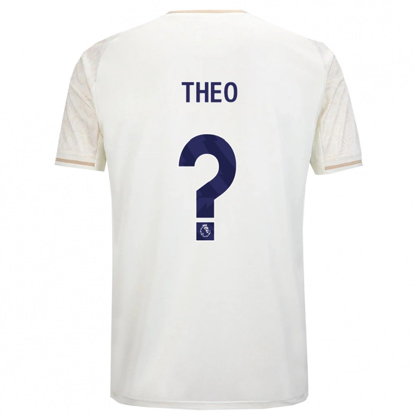 Danxen Femme Maillot Theo Robinson #0 Blanc Cassé Noir Tenues Extérieur 2025/26 T-Shirt