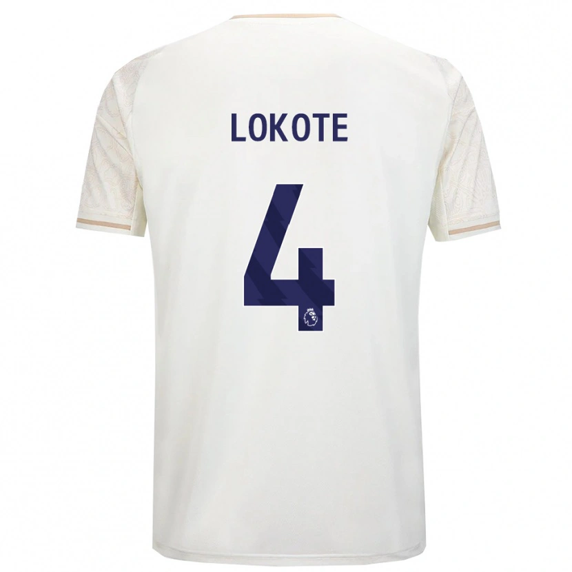 Danxen Femme Maillot Eleazar Lokote #4 Blanc Cassé Noir Tenues Extérieur 2025/26 T-Shirt