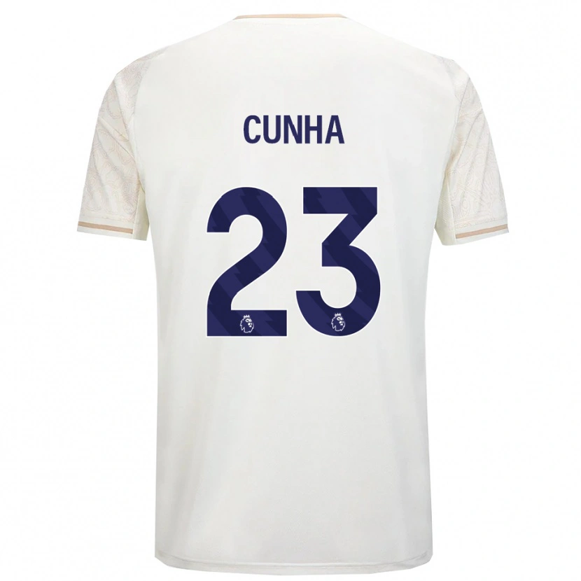 Danxen Femme Maillot Jair Cunha #23 Blanc Cassé Noir Tenues Extérieur 2025/26 T-Shirt