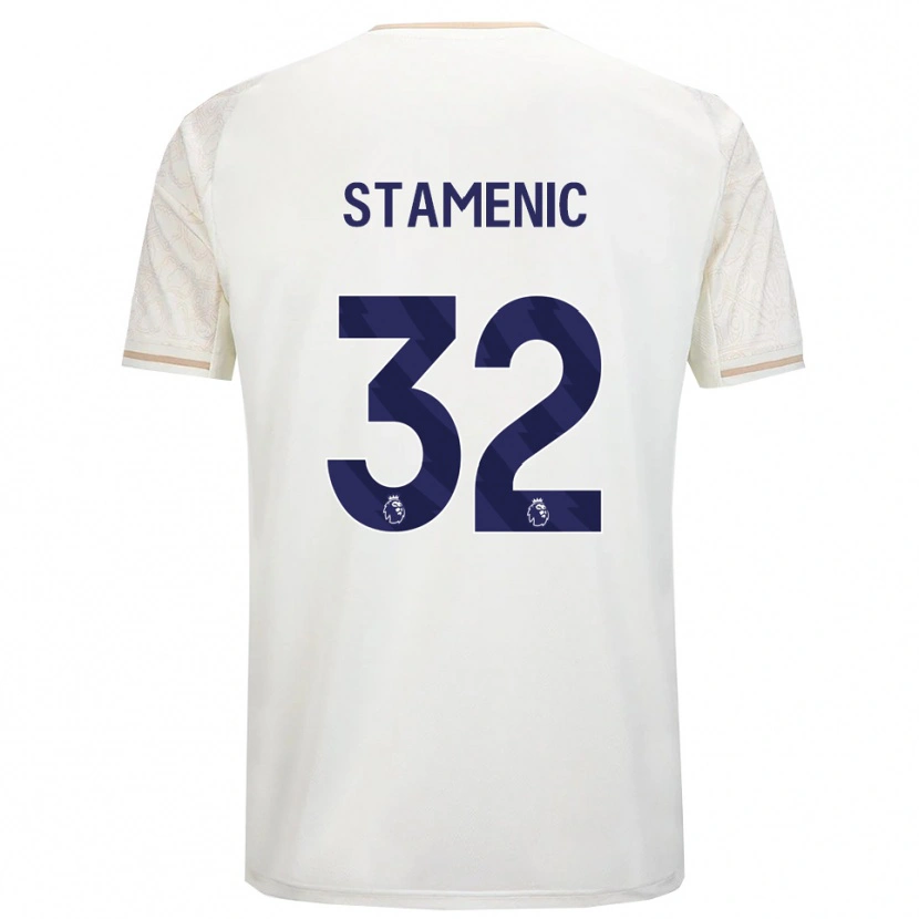 Danxen Femme Maillot Marko Stamenic #32 Blanc Cassé Noir Tenues Extérieur 2025/26 T-Shirt