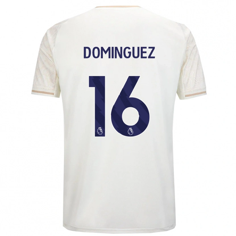 Danxen Femme Maillot Nicolás Domínguez #16 Blanc Cassé Noir Tenues Extérieur 2025/26 T-Shirt