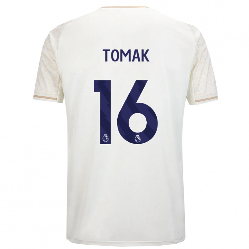 Danxen Femme Maillot Jaxon Tomak #16 Blanc Cassé Noir Tenues Extérieur 2025/26 T-Shirt