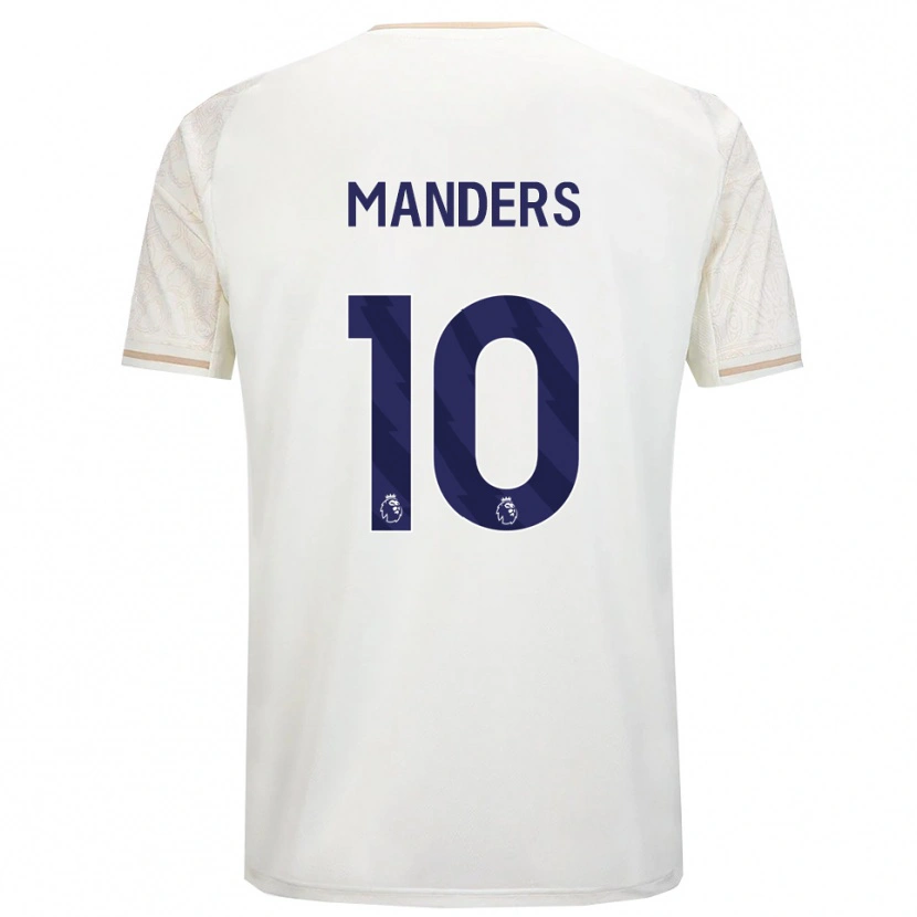 Danxen Femme Maillot Holly Manders #10 Blanc Cassé Noir Tenues Extérieur 2025/26 T-Shirt