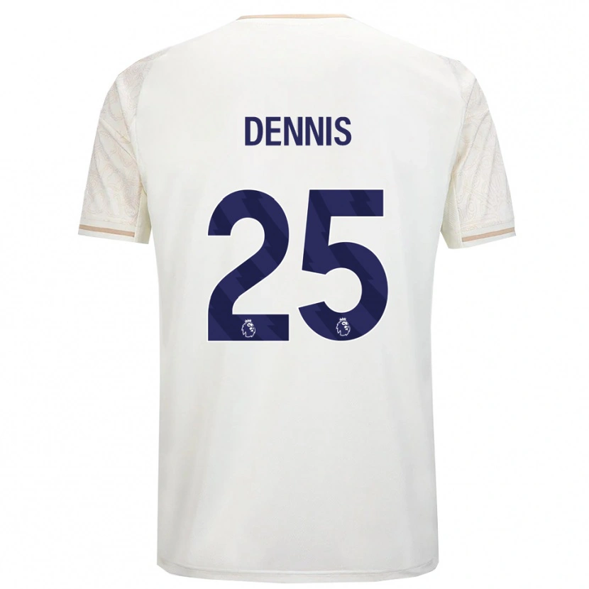 Danxen Femme Maillot Emmanuel Dennis #25 Blanc Cassé Noir Tenues Extérieur 2025/26 T-Shirt