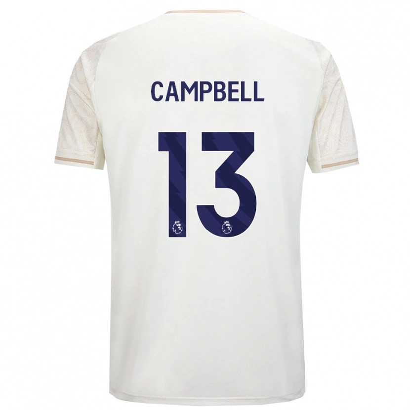 Danxen Femme Maillot Luke Campbell #13 Blanc Cassé Noir Tenues Extérieur 2025/26 T-Shirt