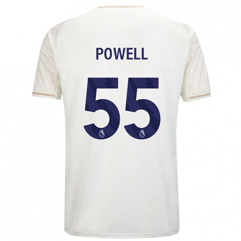 Danxen Femme Maillot Josh Powell #55 Blanc Cassé Noir Tenues Extérieur 2025/26 T-Shirt
