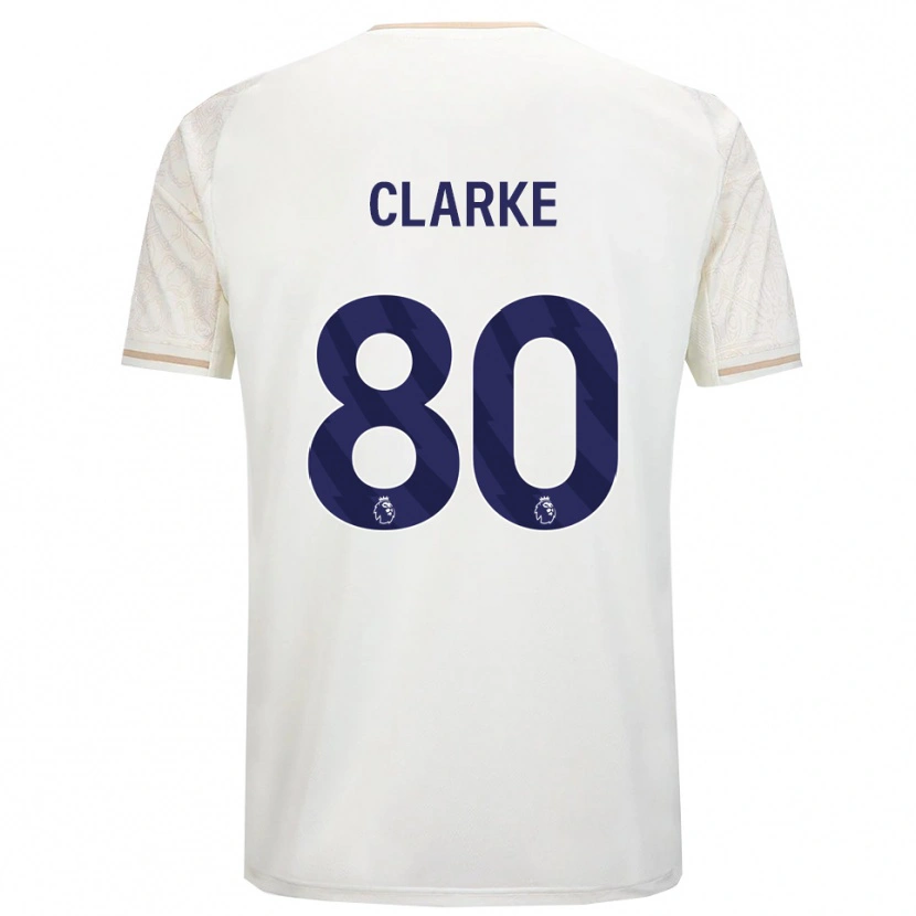 Danxen Femme Maillot Kristian Clarke #80 Blanc Cassé Noir Tenues Extérieur 2025/26 T-Shirt