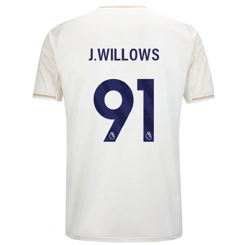 Danxen Femme Maillot Jordan Willows #91 Blanc Cassé Noir Tenues Extérieur 2025/26 T-Shirt