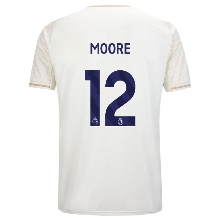 Danxen Femme Maillot Daniel Moore #12 Blanc Cassé Noir Tenues Extérieur 2025/26 T-Shirt