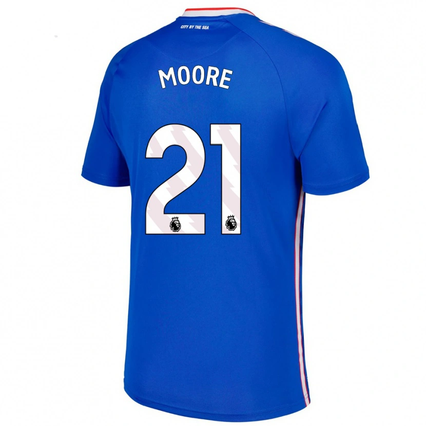 Danxen Femme Maillot Simon Moore #21 Bleu Blanc Tenues Extérieur 2025/26 T-Shirt